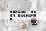 韭菜通关攻略——掌握技巧,轻松收割胜利果实 韭菜通关攻略——掌握技巧,轻松收割胜利果实