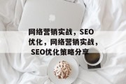 网络营销实战,SEO优化,网络营销实战, SEO优化策略分享
