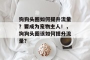 狗狗头圈如何提升流量?要成为宠物主人!,狗狗头圈该如何提升流量? 狗狗头圈如何提升流量?要成为宠物主人!,狗狗头圈该如何提升流量?