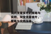 淘内流量提升的策略与实践,淘宝流量提升,策略与实践分享 淘内流量提升的策略与实践,淘宝流量提升,策略与实践分享