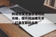 网站百度流量收录购买攻略,提升网站曝光率,打造互联网品牌 网站百度流量收录购买攻略,提升网站曝光率,打造互联网品牌