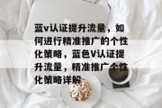 蓝v认证提升流量，如何进行精准推广的个性化策略，蓝色V认证提升流量，精准推广个性化策略详解