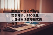 南雄SEO优化策略与实例分析，SEO优化，目标市场策略和实例分析