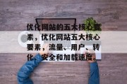 优化网站的五大核心要素,优化网站五大核心要素,流量、用户、转化、安全和加载速度。 优化网站的五大核心要素,优化网站五大核心要素,流量、用户、转化、安全和加载速度。