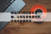网站SEO简历撰写攻略,让你在竞争激烈的市场中脱颖而出 网站SEO简历撰写攻略,让你在竞争激烈的市场中脱颖而出