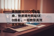 高效网站SEO优化指南,快速提升网站SEO排名,一招教你高效优化网站! 高效网站SEO优化指南,快速提升网站SEO排名,一招教你高效优化网站!