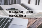战斗通关攻略,全面解析游戏胜利秘诀 战斗通关攻略,全面解析游戏胜利秘诀