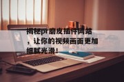 揭秘pr磨皮插件网站，让你的视频画面更加细腻光滑！