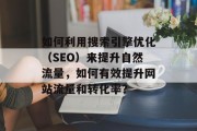 如何利用搜索引擎优化(SEO)来提升自然流量,如何有效提升网站流量和转化率? 如何利用搜索引擎优化(SEO)来提升自然流量,如何有效提升网站流量和转化率?