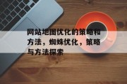 网站地图优化的策略和方法,蜘蛛优化,策略与方法探索 网站地图优化的策略和方法,蜘蛛优化,策略与方法探索