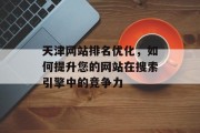 天津网站排名优化，如何提升您的网站在搜索引擎中的竞争力