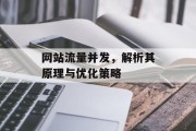 网站流量并发,解析其原理与优化策略 网站流量并发,解析其原理与优化策略