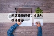 网站流量超量,挑战与机遇并存 网站流量超量,挑战与机遇并存