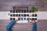作品自然流量的提升，关键因素与策略，流量管理，优化方法与策略