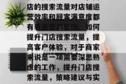 在现代商业环境中,门店的搜索流量对店铺运营效率和顾客满意度都有着重要的影响。如何提升门店搜索流量,提高客户体验,对于商家来说是一项需要深思熟虑的工作,提升门店搜索流量,策略建议与实践方法分析