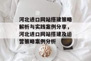 河北进口网站搭建策略解析与实践案例分享,河北进口网站搭建及运营策略案例分析 河北进口网站搭建策略解析与实践案例分享,河北进口网站搭建及运营策略案例分析