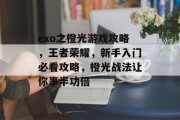 exo之橙光游戏攻略,王者荣耀,新手入门必看攻略,橙光战法让你事半功倍 exo之橙光游戏攻略,王者荣耀,新手入门必看攻略,橙光战法让你事半功倍