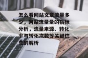 怎么看网站文章流量多少,网站流量量的指标分析,流量来源、转化率与转化次数等关键信息的解析 怎么看网站文章流量多少,网站流量量的指标分析,流量来源、转化率与转化次数等关键信息的解析