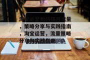淘宝运营如何提升流量,策略分享与实践指南,淘宝运营,流量策略分享与实践指南 淘宝运营如何提升流量,策略分享与实践指南,淘宝运营,流量策略分享与实践指南