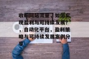 收购网站流量,如何实现盈利与可持续发展?,自动化平台,盈利策略与可持续发展案例分享 收购网站流量,如何实现盈利与可持续发展?,自动化平台,盈利策略与可持续发展案例分享