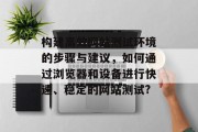 构建高效网站测试环境的步骤与建议,如何通过浏览器和设备进行快速、稳定的网站测试? 构建高效网站测试环境的步骤与建议,如何通过浏览器和设备进行快速、稳定的网站测试?