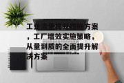 工业流量提升措施方案,工厂增效实施策略,从量到质的全面提升解决方案