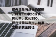 提升流量与点击的策略，利用SEO优化提高转化率，优化SEO，提升流量与点击，精准营销的黄金路径