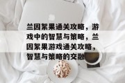 兰因絮果通关攻略,游戏中的智慧与策略,兰因絮果游戏通关攻略,智慧与策略的交融 兰因絮果通关攻略,游戏中的智慧与策略,兰因絮果游戏通关攻略,智慧与策略的交融