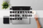 网络营销,优化SEO策略的重要性与实践,网络营销,优化SEO策略的关键 网络营销,优化SEO策略的重要性与实践,网络营销,优化SEO策略的关键