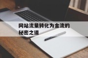 网站流量转化为金流的秘密之道 网站流量转化为金流的秘密之道
