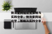 微流量网站运营策略与实践分享,微流量网站运营,策略与实践分享 微流量网站运营策略与实践分享,微流量网站运营,策略与实践分享