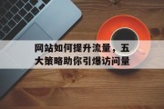 网站如何提升流量,五大策略助你引爆访问量 网站如何提升流量,五大策略助你引爆访问量
