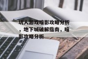 坑人游戏暗影攻略分析,地下城破解指南,暗影攻略分析