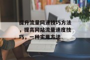提升流量网速技巧方法,提高网站流量速度技巧,一种实用方法