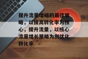 提升流量增幅的最佳策略,以提高转化率为核心,提升流量,以核心流量增长策略为例优化转化率 提升流量增幅的最佳策略,以提高转化率为核心,提升流量,以核心流量增长策略为例优化转化率