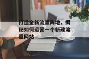 打造全新流量阵地,揭秘如何运营一个新建流量网站 打造全新流量阵地,揭秘如何运营一个新建流量网站