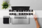 揭秘,用流量卡浏览违法网站,你真的知道吗? 揭秘,用流量卡浏览违法网站,你真的知道吗?