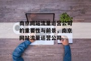 南京网站流量运营公司的重要性与前景,南京网站流量运营公司 南京网站流量运营公司的重要性与前景,南京网站流量运营公司