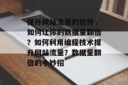 提升网站流量的软件,如何让你的数据量翻倍?如何利用编程技术提升网站流量?数据量翻倍的小妙招 提升网站流量的软件,如何让你的数据量翻倍?如何利用编程技术提升网站流量?数据量翻倍的小妙招