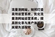 流量池网站，如何打造高效运营系统，优化流量池网站运营系统，提高转化率与用户体验的关键方法探究