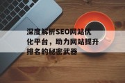 深度解析SEO网站优化平台,助力网站提升排名的秘密武器 深度解析SEO网站优化平台,助力网站提升排名的秘密武器