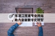 广东湛江搭建专业网站,助力企业数字化转型 广东湛江搭建专业网站,助力企业数字化转型