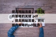 提高网站流量，转化提升策略的关键 pdf，提高网站流量，转化提升策略的pdf指南