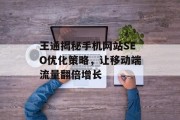 王通揭秘手机网站SEO优化策略，让移动端流量翻倍增长