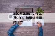 SEO网站推广,什么是SEO,如何进行网站推广 SEO网站推广,什么是SEO,如何进行网站推广