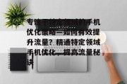 专注于特定领域的手机优化策略—如何有效提升流量?精通特定领域手机优化,提高流量秘诀 专注于特定领域的手机优化策略—如何有效提升流量?精通特定领域手机优化,提高流量秘诀