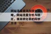 网站流量查询与优化策略，网站流量分析与优化，提高转化率的科学方法