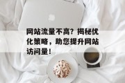 网站流量不高?揭秘优化策略,助您提升网站访问量! 网站流量不高?揭秘优化策略,助您提升网站访问量!