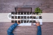 揭秘流量背后的秘密,用流量浏览小网站,实现精准营销的利器 揭秘流量背后的秘密,用流量浏览小网站,实现精准营销的利器