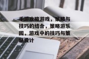 手游攻略游戏,策略与技巧的结合,策略游乐园,游戏中的技巧与策略设计 手游攻略游戏,策略与技巧的结合,策略游乐园,游戏中的技巧与策略设计